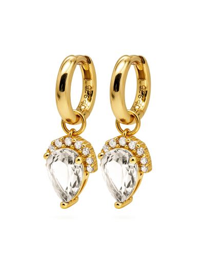 Hinged Hoops Zirconia Drop Clear