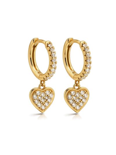Hinged Hoops Zirconia Heart