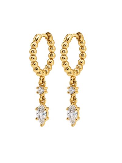 Hinged Hoops LINDE Dots Oval