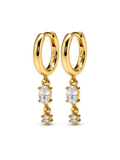 Hinged Hoops VIOLET Zirconia Oval