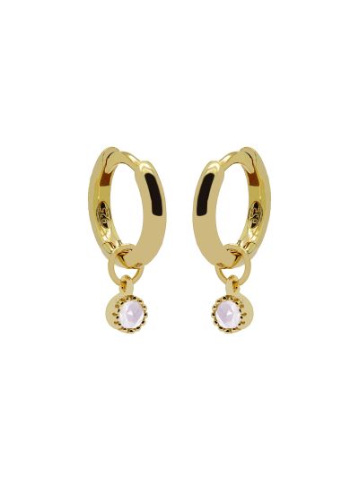 Hinged Hoops Symbols Dotty Zirconia Opal White