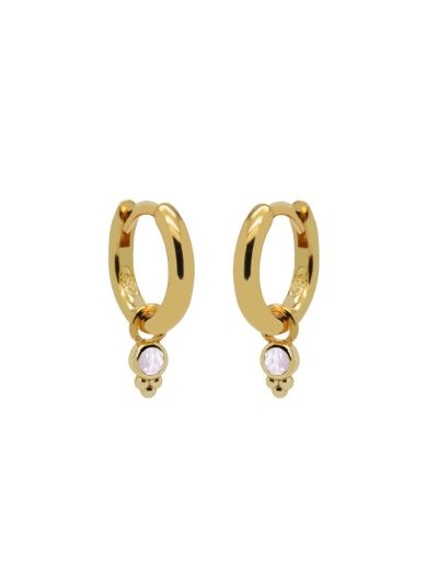 Hinged Hoops Zirconia Sylvie Opal White
