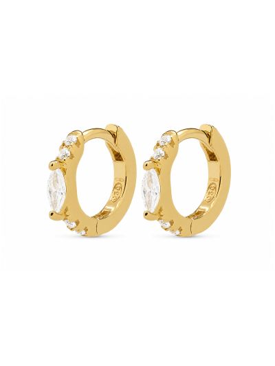 Hinged Hoops Oval Zirconia Dots