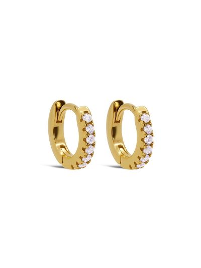 Hinged Hoops Zirconia Beau Opal White 10MM
