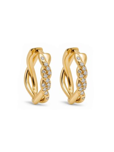 Hinged Hoops Loulou Twisted Zirconia 14MM