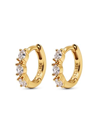 Hinged Hoops NOREEN Plain Zirconia Oval 12MM 