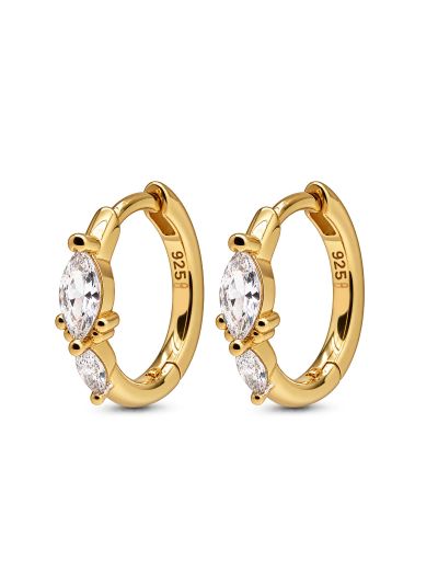 Hinged Hoops LUCILE Oval Zirconia 16MM