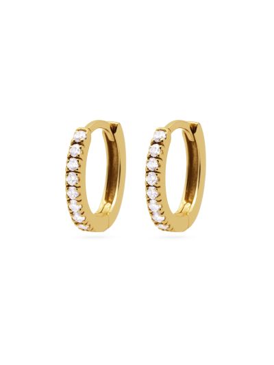 Hinged Hoops Zirconia Opal White 13MM