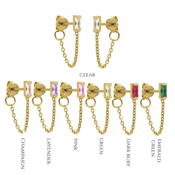 KARMA jewelry M3131 Chain oorsteker oorbel