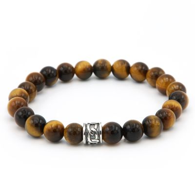 Tigereye Silver Logo Bead