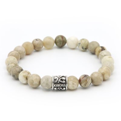 IVORY silver logo bead 8MM