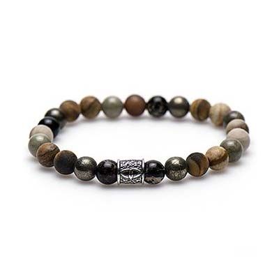 WILD WEST silver logo bead 8MM