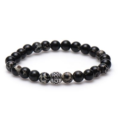 DEMOLOTION silver logo bead 8MM