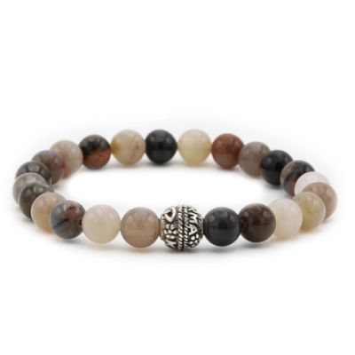 Copper Silver Round Logo Bead