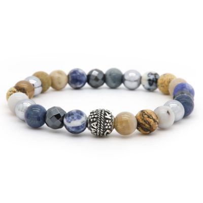 VINCE Silver Round Logo Bead 8MM