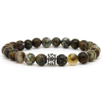 GREGORY Grey Round Logo Bead 8MM