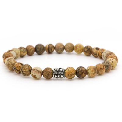 Mason Silver Logo Bead 6MM