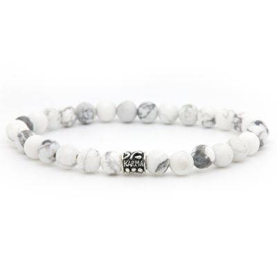 Snow Silver Logo Bead 6MM