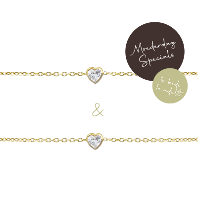 Mother & Daughter SET 'Zirconia Heart'