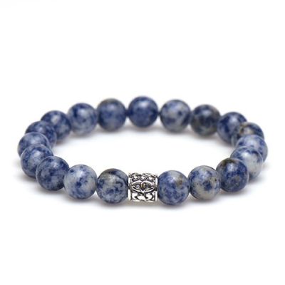 Ocean Blue Silver Bead 10MM