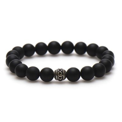 Black is Black Silver Bead 10MM