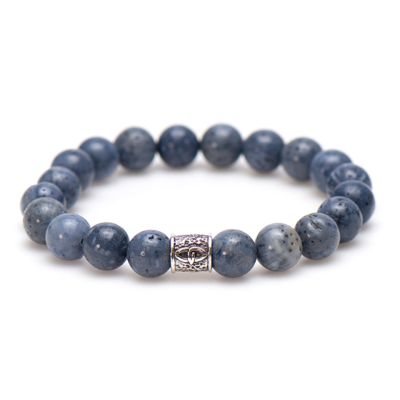 Blue Bastard Silver Bead 10MM