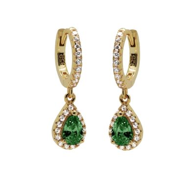 Hinged Hoops HARPER emerald green