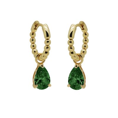 Hinged hoops ANNA emerald green