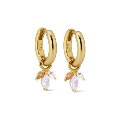 Hinged Hoops Persian Opal White