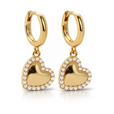 Hinged Hoops Luna Zirconia Heart 