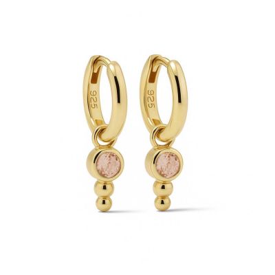 Hinged Hoops NINA Dot CARAMEL