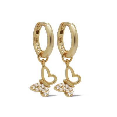 Hinged Hoops FELIA Zirconia Butterfly
