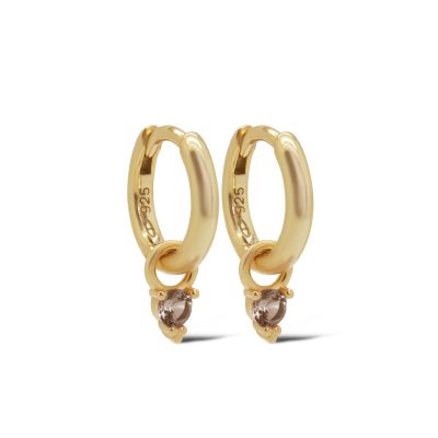 Hinged Hoops MARIS Dot CARAMEL