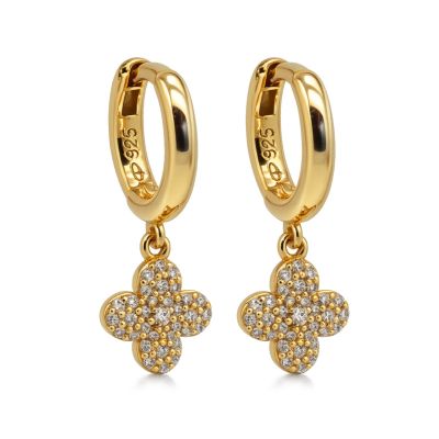 Hinged Hoops Zirconia LIO Clover