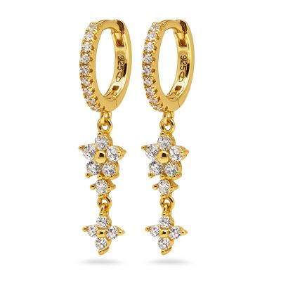 Hinged Hoops Olivia Zirconia Flower