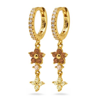 Hinged Hoops zirconia hanging flower LUCY Citrien