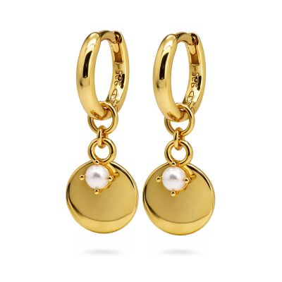 Hinged Hoops Pearl Disc