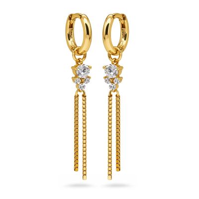 Hinged Hoops Zirconia Olivia Long