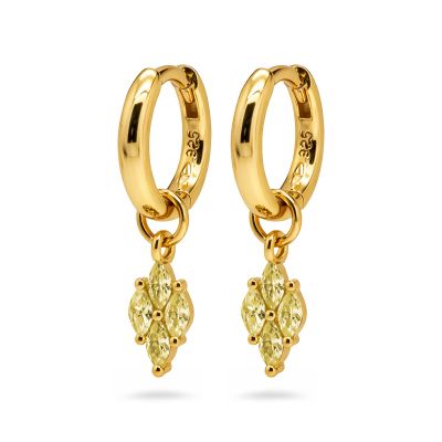 Hinged Hoops Evi Zirconia Citrien