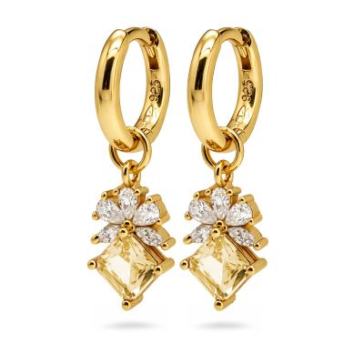 Hinged Hoops Nola Zirconia Citrien