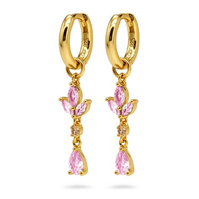 Hinged Hoops Nina Zirconia Pink