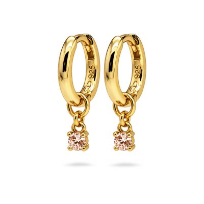 Hinged Hoops Lyra Zirconia Salmon