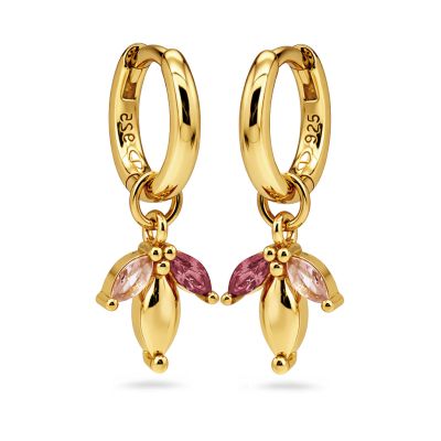 Hinged Hoops Skyle Zirconia Wine Red
