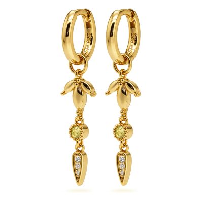 Hinged Hoops Vivia Zirconia Citrien