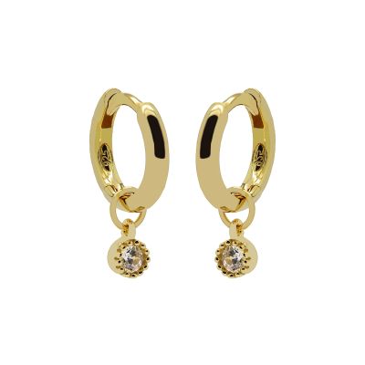 Hinged Hoops Symbols Dotty Zirconia 