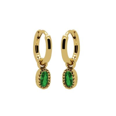 Hinged Hoops Lauren EMERALD GREEN