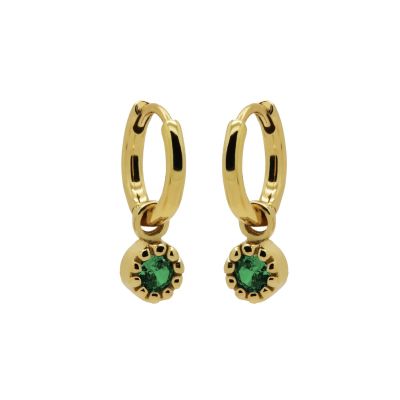 Hinged Hoops Vintage Fall EMERALD GREEN