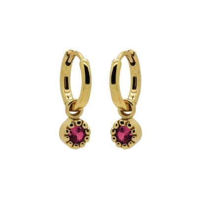 Hinged Hoops Vintage Fall Ruby Red
