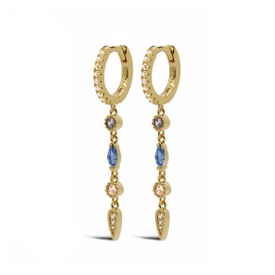 Hinged Hoops LIZZY Jeans Blue