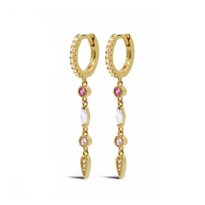 Hinged Hoops Lizzy Opal Wine Red